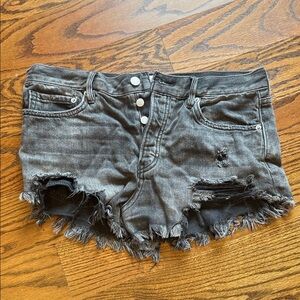 Free People Black Denim Shorts